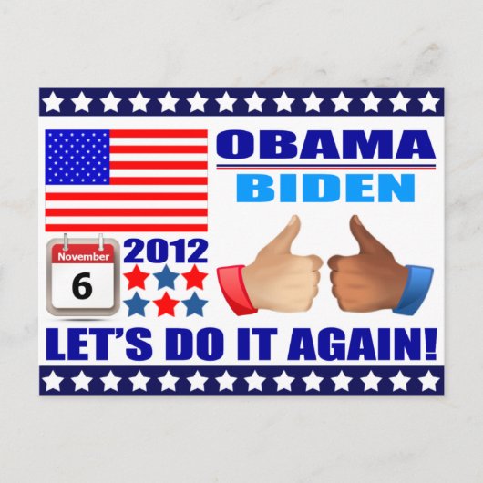 Briefkaart: Obama / Biden - Kalender - Doe het opn Briefkaart (Voorkant)