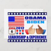 Briefkaart: Obama/Biden - Kalender - Leiderschap Briefkaart (Voorkant / Achterkant)