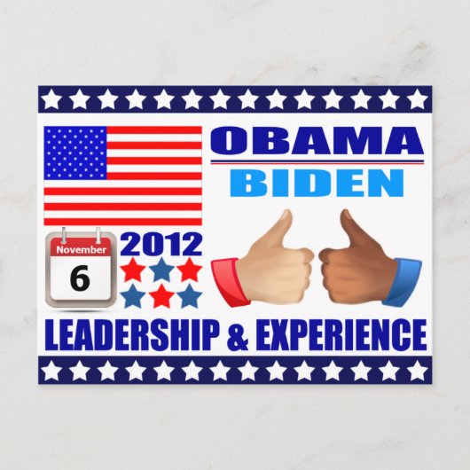 Briefkaart: Obama/Biden - Kalender - Leiderschap Briefkaart (Voorkant)