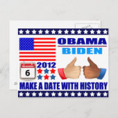 Briefkaart: Obama/Biden - Vlag - Datum W/Geschiede Briefkaart (Voorkant / Achterkant)