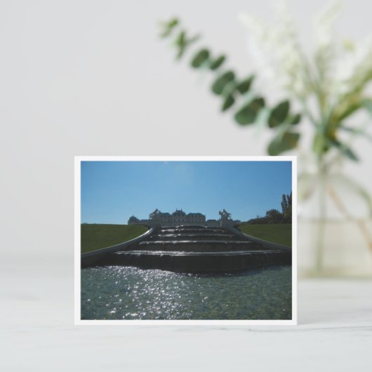 Briefkaart - Oberes Belvedere en Fontain, Wien (Staand voorkant)