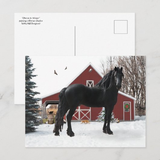 briefkaart "Oberon in Winter" (Voorkant / Achterkant)