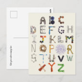 Briefkaart Objectalfabet | Terug naar school ABC A (Voorkant / Achterkant)