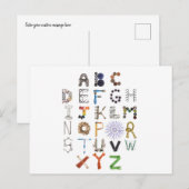 Briefkaart Objectalfabet | Terug naar school ABC A (Voorkant / Achterkant)