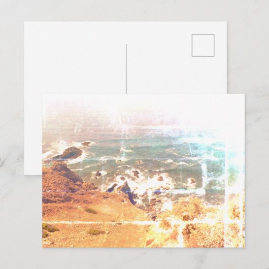 Briefkaart oceaan uitzicht stijl ontwerp (Voorkant / Achterkant)