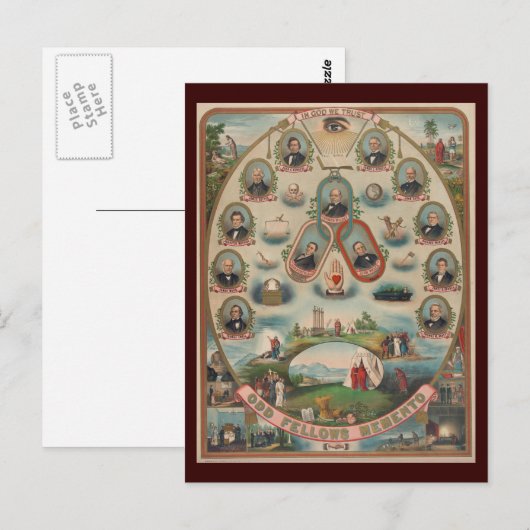 Briefkaart Odd Fellows (Voorkant / Achterkant)
