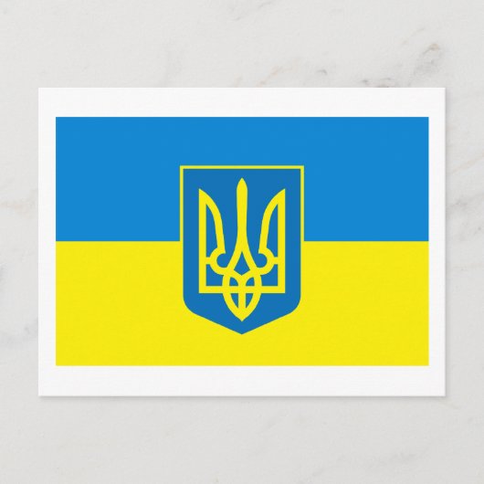 Briefkaart Oekraïnse vlag w COA (Voorkant)
