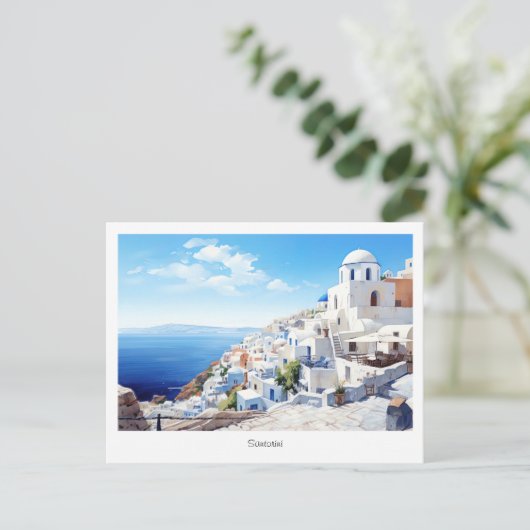 Briefkaart Oia, Santorini (Staand voorkant)