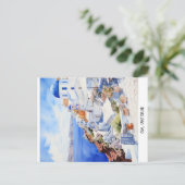 Briefkaart Oia Santorini (Staand voorkant)