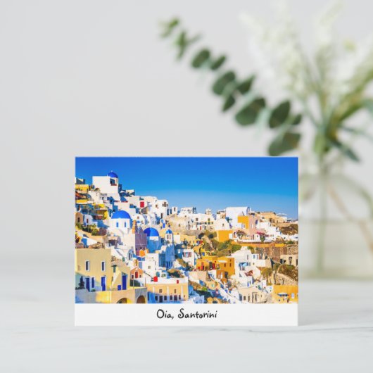 Briefkaart Oia Santorini (Staand voorkant)