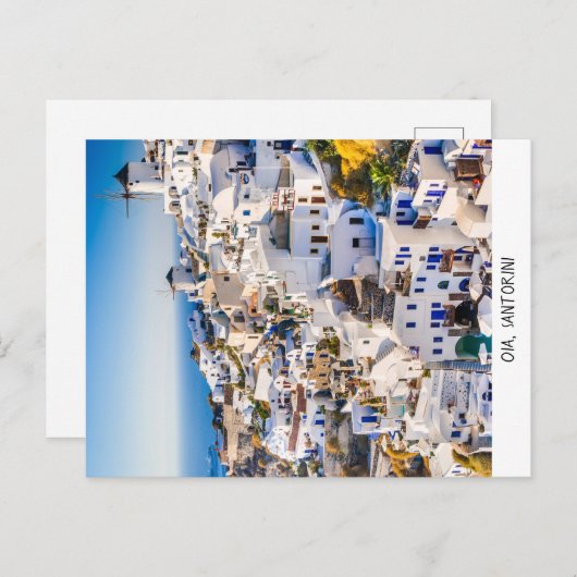 Briefkaart Oia Santorini (Voorkant / Achterkant)