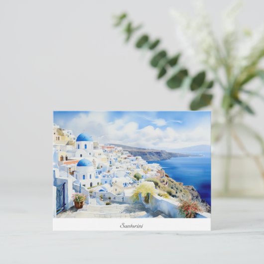 Briefkaart Oia Santorini (Staand voorkant)