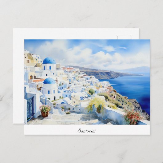 Briefkaart Oia Santorini (Voorkant / Achterkant)