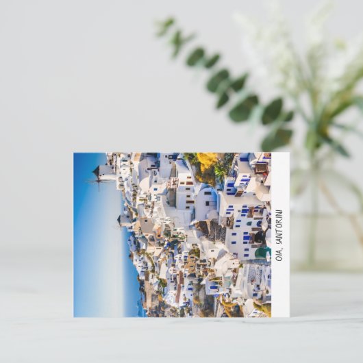 Briefkaart Oia Santorini (Staand voorkant)