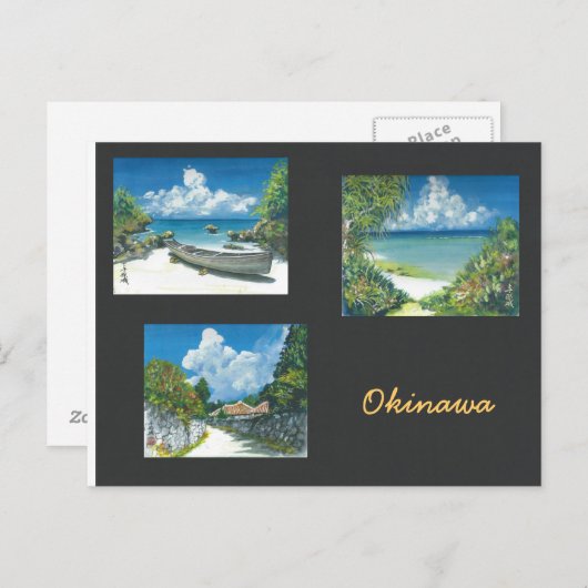 Briefkaart Okinawa schilderen (Voorkant / Achterkant)