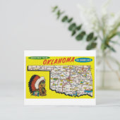 Briefkaart Oklahoma State Map (Staand voorkant)