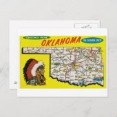 Briefkaart Oklahoma State Map (Voorkant / Achterkant)