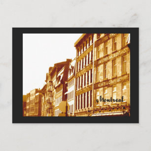 briefkaart Old Montreal sepia fotoscene