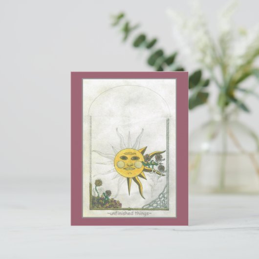 Briefkaart Onafgewerkte dingen (Staand voorkant)