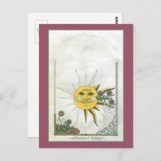 Briefkaart Onafgewerkte dingen (Voorkant / Achterkant)