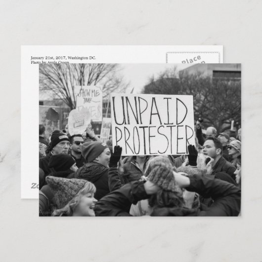 Briefkaart onbetaald protester (Voorkant / Achterkant)