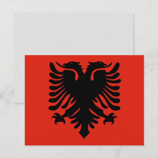 briefkaart onder albanese vlag (Voorkant / Achterkant)