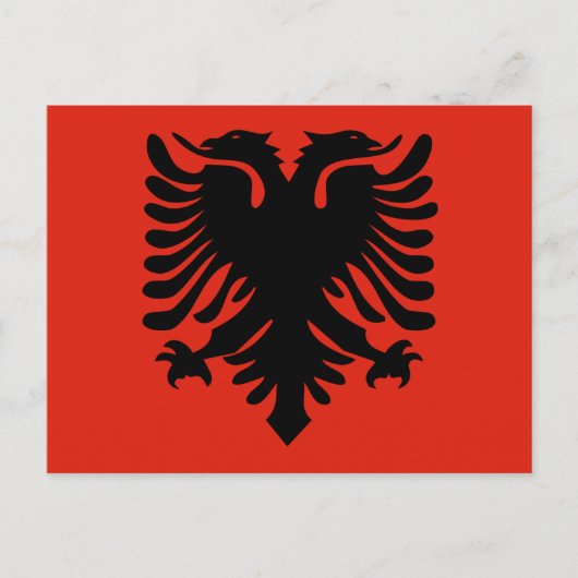 briefkaart onder albanese vlag (Voorkant)