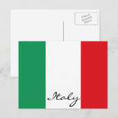 Briefkaart onder Italiaanse vlag (Voorkant / Achterkant)
