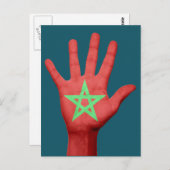 Briefkaart onder Marokkaanse vlag (Voorkant / Achterkant)