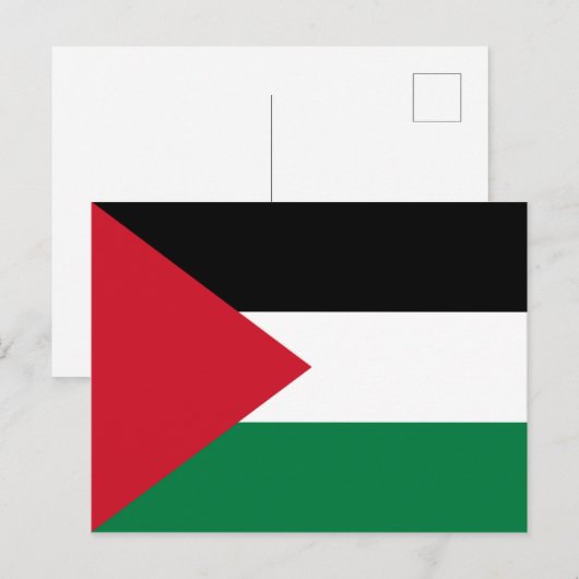 Briefkaart onder Palestijnse vlag (Voorkant / Achterkant)