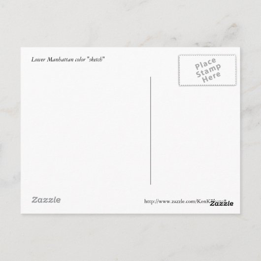 Briefkaart onderaan Manhattan (Achterkant)