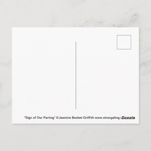 briefkaart 'Onderteken van onze afscheidingen' (Achterkant)