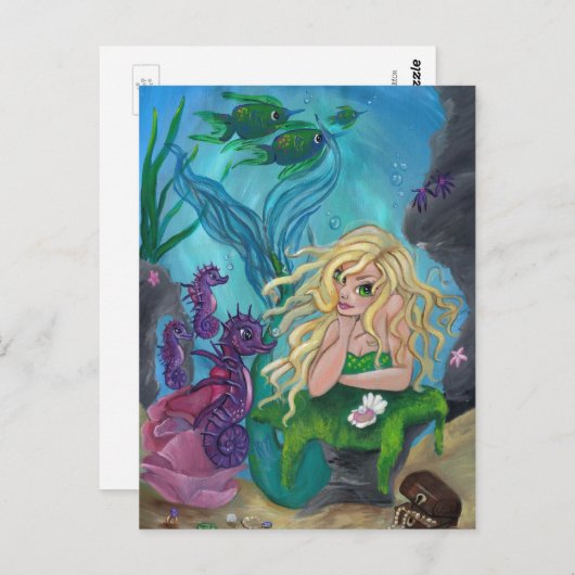 briefkaart "onderwaterschatten" (Voorkant / Achterkant)