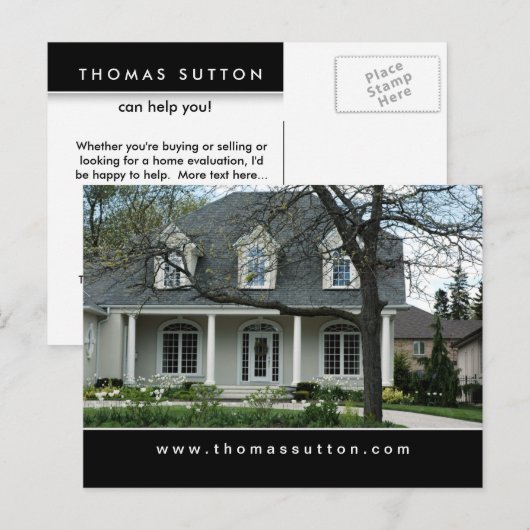 Briefkaart onroerend goed  huis / thuis (Voorkant / Achterkant)