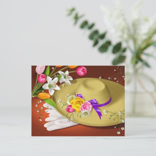 Briefkaart op de paashoorn (Staand voorkant)