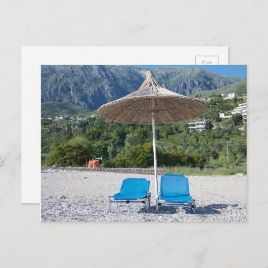 Briefkaart - Op het strand (Voorkant / Achterkant)