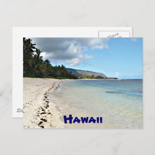Briefkaart op het strand van Hawaiian (Voorkant / Achterkant)