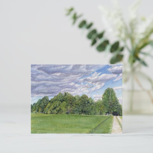 Briefkaart op landveld (Staand voorkant)