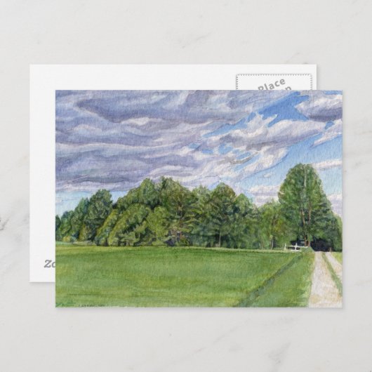 Briefkaart op landveld (Voorkant / Achterkant)