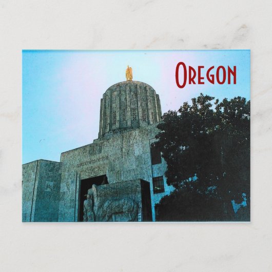 Briefkaart op oregon Capitol (Voorkant)