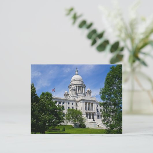 Briefkaart op Rhode Island Capitol (Staand voorkant)