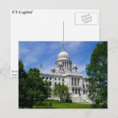 Briefkaart op Rhode Island Capitol (Voorkant / Achterkant)