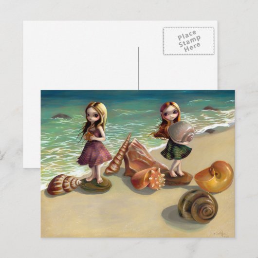 briefkaart "Op zee" (Voorkant / Achterkant)