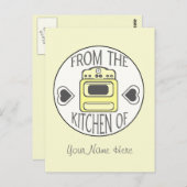 Briefkaart ophalen - Gele retro-stove (Voorkant / Achterkant)