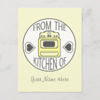 Briefkaart ophalen - Gele retro-stove