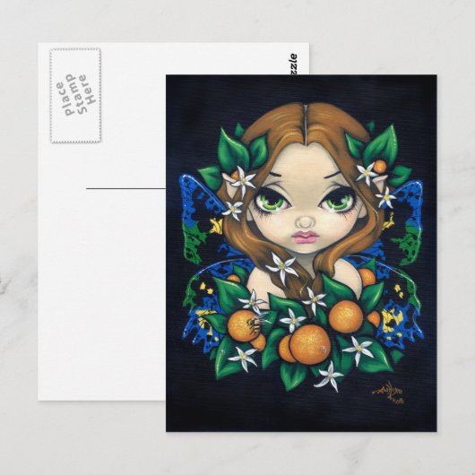 briefkaart "Oranje bloesem" (Voorkant / Achterkant)