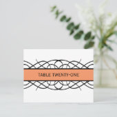 Briefkaart Oranje deco Flourish Table Number (Staand voorkant)
