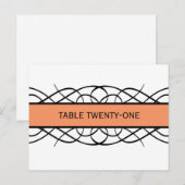 Briefkaart Oranje deco Flourish Table Number (Voorkant / Achterkant)