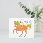 Briefkaart Oranje Hope Horse van Sherry Jarvis (Staand voorkant)