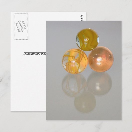 Briefkaart - oranje marmeren (Voorkant / Achterkant)